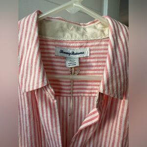 TOMMY BAHAMA - Yacht Me Knot Linen-blend button down, Coral Stripes, SMALL, NWT